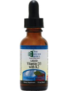 Vitamin D3 With K2 Liquid 1 oz Ortho Molecular