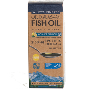 Wild Alaskan Fish Oil Kosher 4.23 fl oz Wiley's Finest