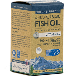 Wild Alaskan Fish Oil Vit K2 60 softgels Wiley's Finest